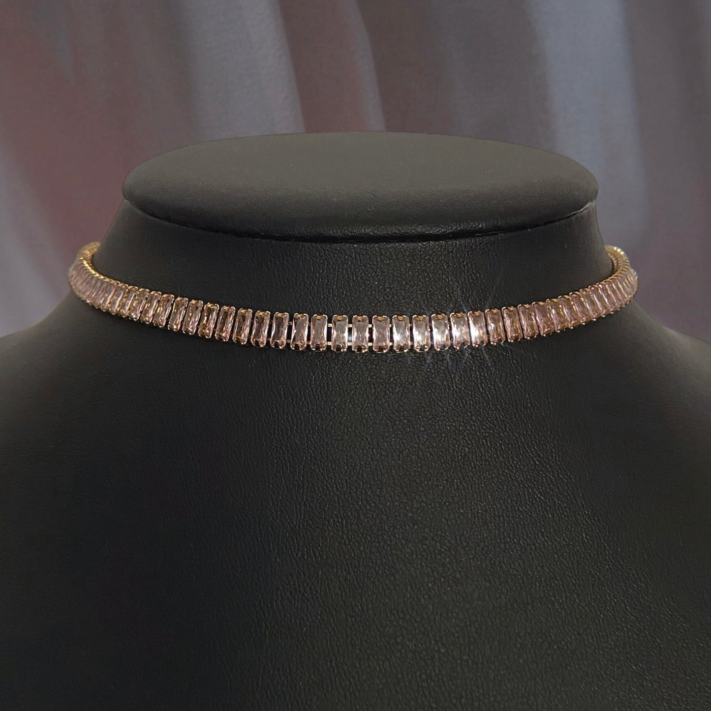 Collier CZ acier inoxydable