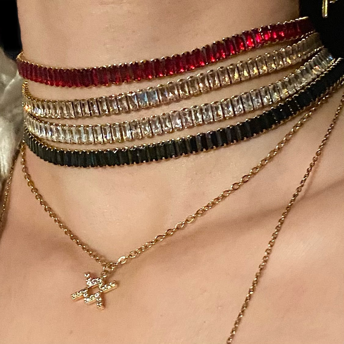 Collier CZ acier inoxydable