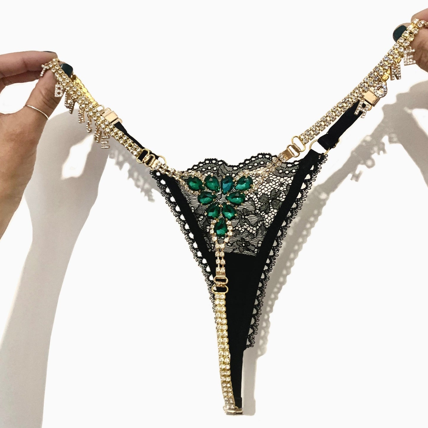 String bijoux magnétique - noir & vert iridescent