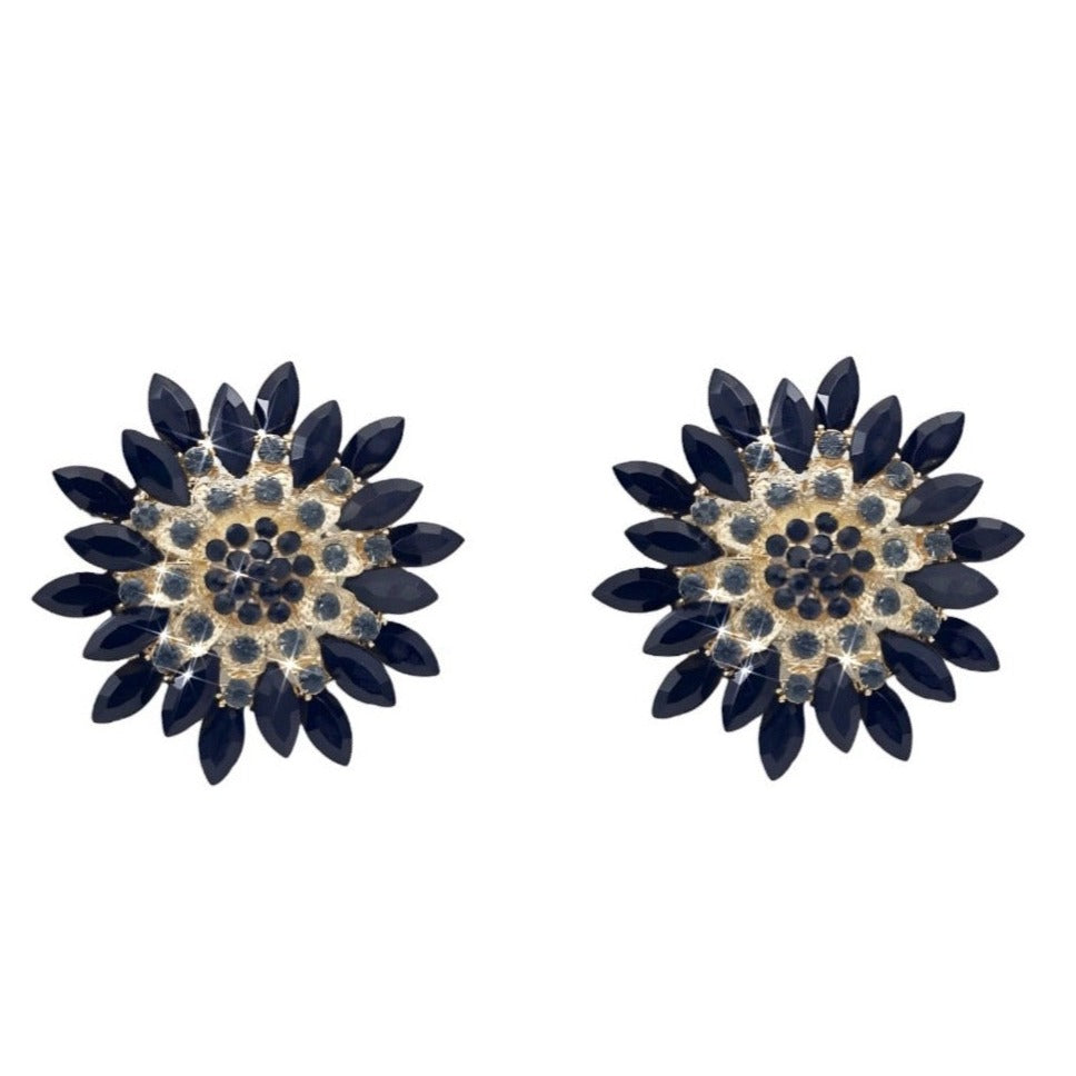 Bijoux de poitrine fleurs noir et or