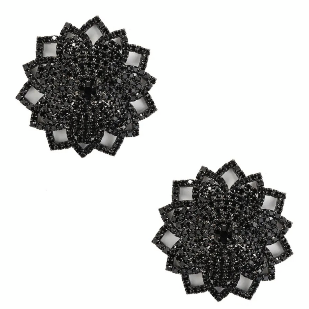 Bijoux de poitrine fleur noir