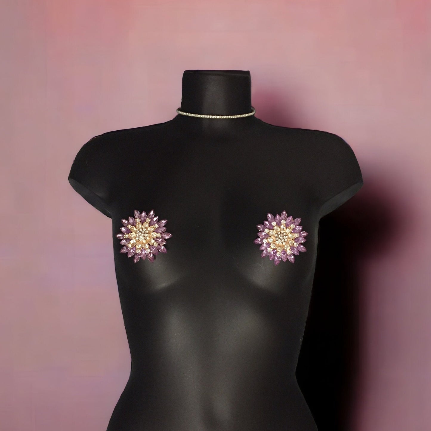 Bijoux de poitrine fleur mauve