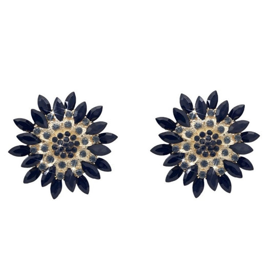 Bijoux de poitrine fleurs noir et or