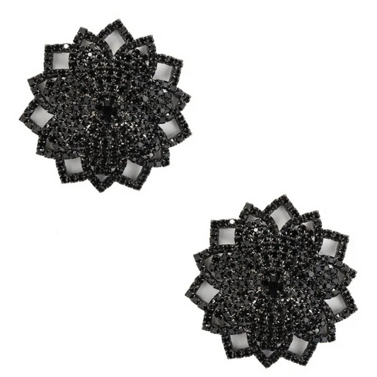 Bijoux de poitrine fleur noir